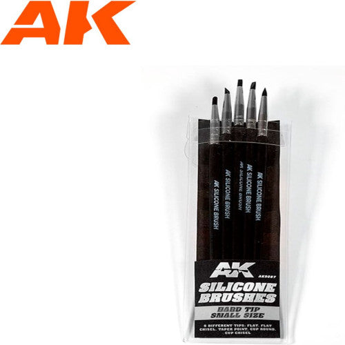Ak Interactive - Tools - Set Of 5 Silicone Brushes Hard Tip Small