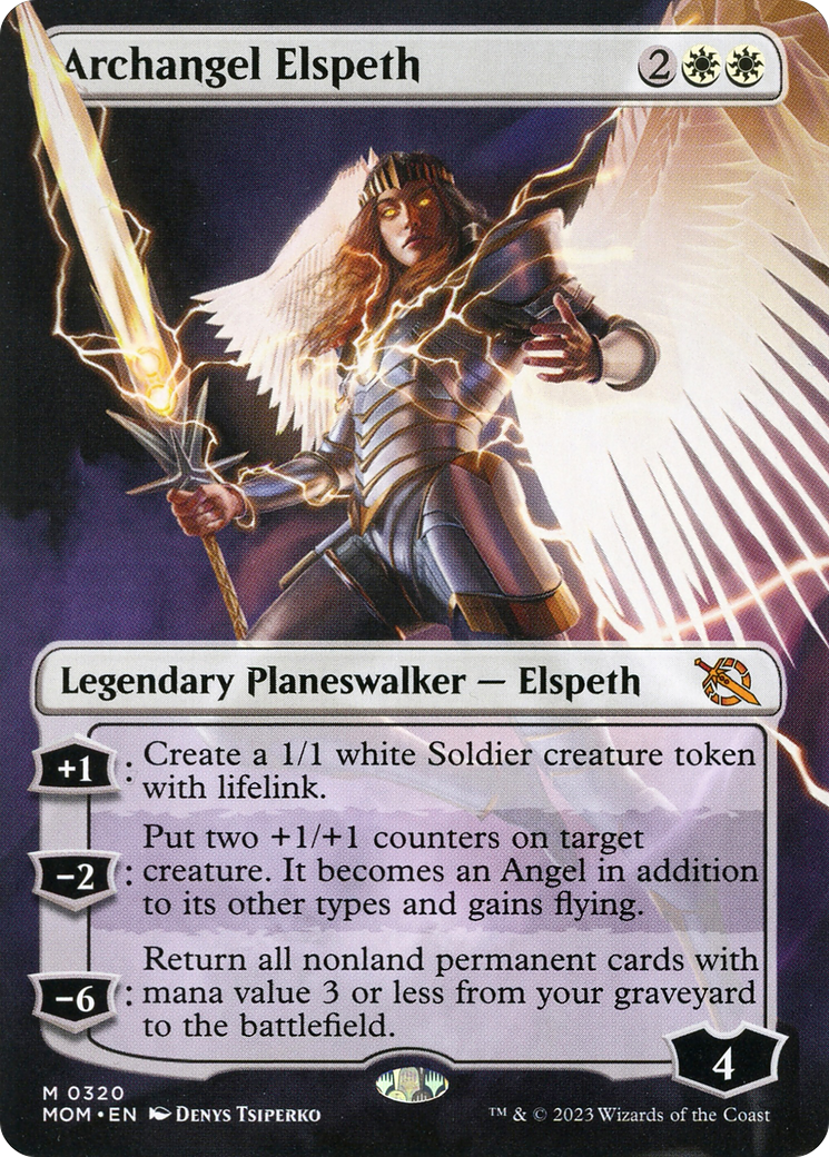 Archangel Elspeth (Borderless) (MOM-320) - March of the Machine (Borderless) - Magic The Gathering