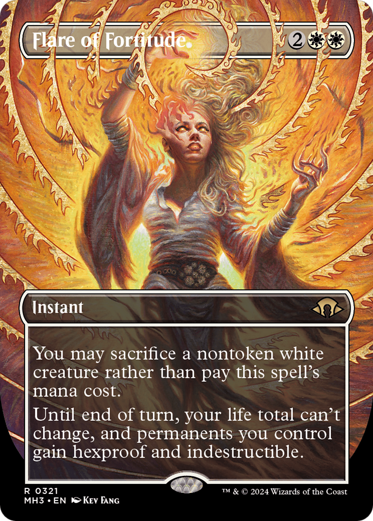 FOIL Flare of Fortitude (Borderless) (MH3-321) - Modern Horizons 3 - Magic The Gathering