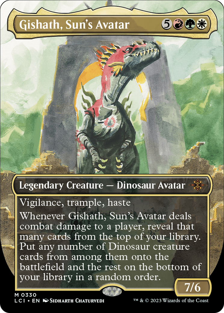 Gishath, Sun's Avatar (Borderless) (LCI-330) - The Lost Caverns of Ixalan - Magic The Gathering