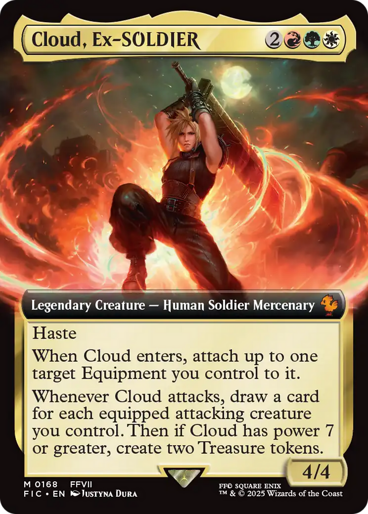 Cloud, Ex-SOLDIER (Extended Art) (FIC-168) - Commander: FINAL FANTASY - Magic The Gathering