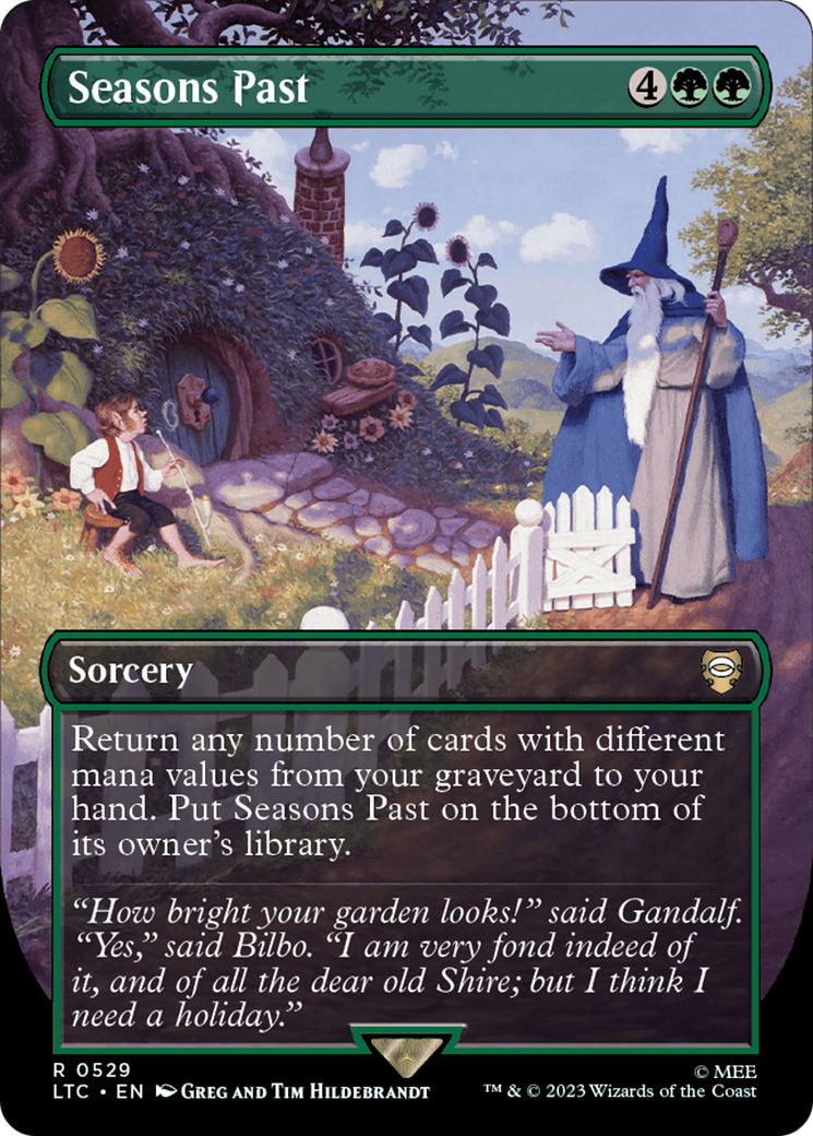 FOIL Seasons Past (Borderless) (LTC-529) - Tales of Middle-earth Commander - Magic The Gathering
