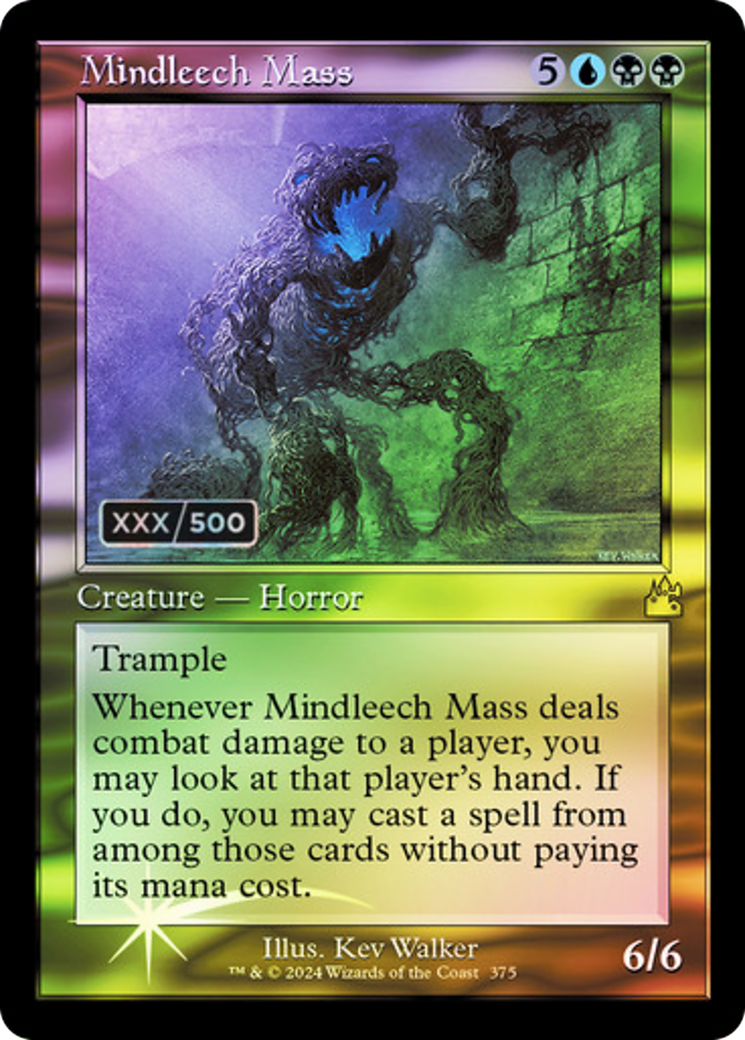 FOIL Mindleech Mass (Retro Frame) (Serial Numbered) (RVR-375) - Ravnica Remastered - Magic The Gathering