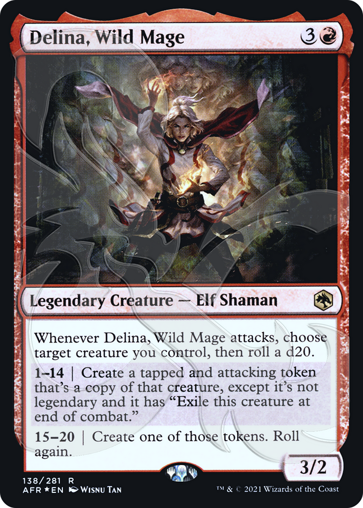 FOIL Delina, Wild Mage (AFR&-138A) - Adventures in the Forgotten Realms Promos - Magic The Gathering