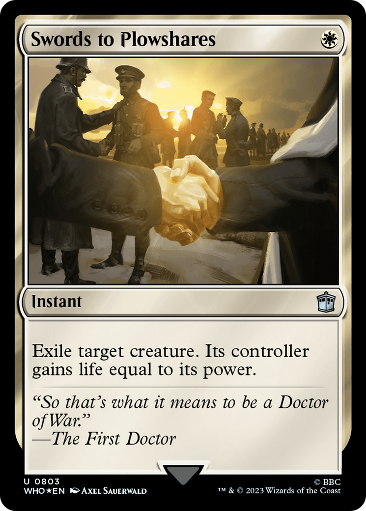 FOIL Swords to Plowshares (Surge Foil) (WHO-803) - Doctor Who - Magic The Gathering