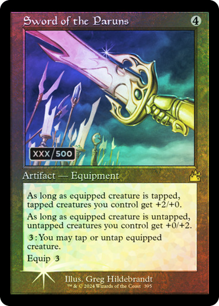 FOIL Sword of the Paruns (Retro Frame) (Serial Numbered) (RVR-395) - Ravnica Remastered - Magic The Gathering
