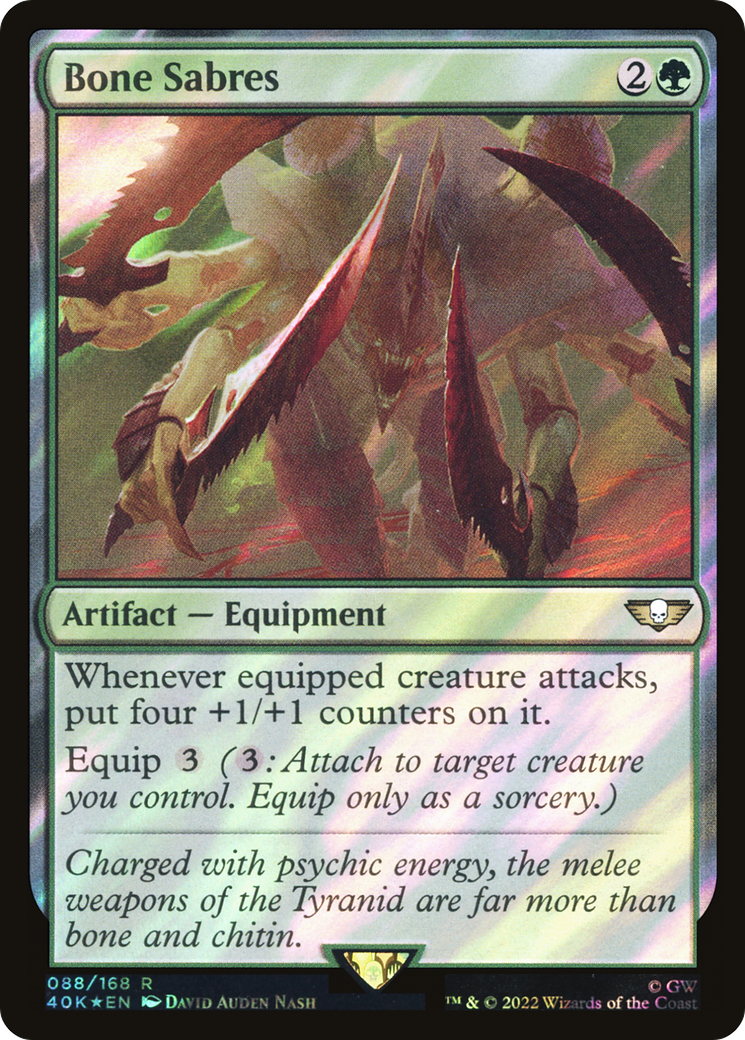 FOIL Bone Sabres (Surge Foil) (40K-088) - Warhammer 40,000 Commander - Magic The Gathering