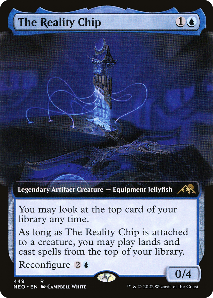 FOIL The Reality Chip (Extended Art) (NEO-449) - Kamigawa: Neon Dynasty - Magic The Gathering