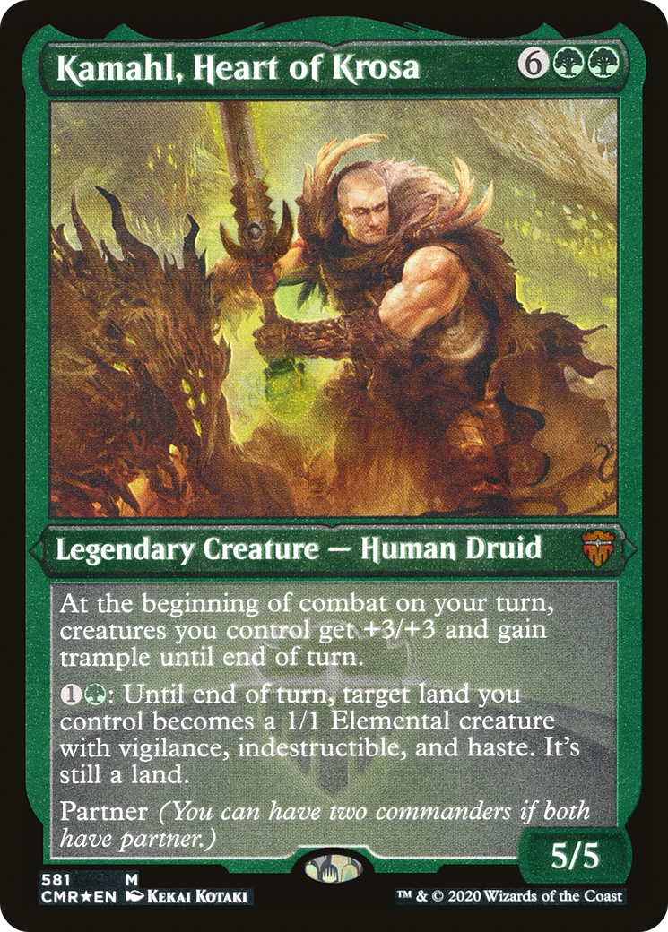 FOIL Kamahl, Heart of Krosa (Foil Etched) (CMR-581) - Commander Legends - Magic The Gathering