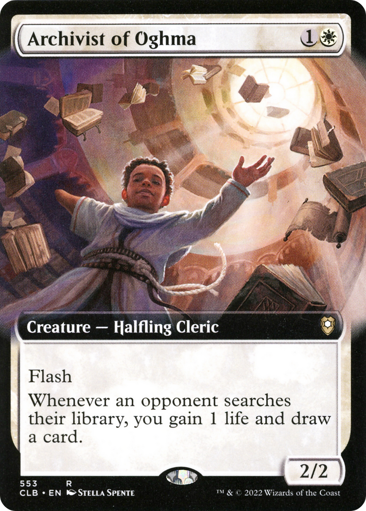 Archivist of Oghma (Extended Art) (CLB-553) - Commander Legends: Battle for Baldur's Gate: (Extended Art) - Magic The Gathering