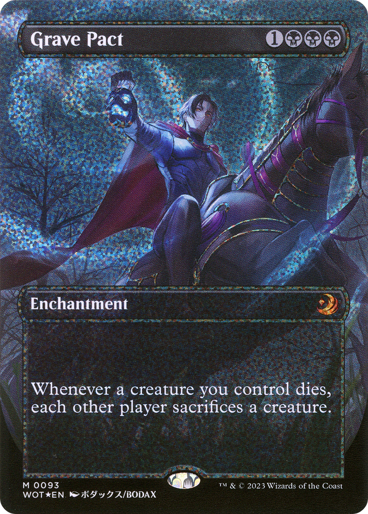 FOIL Grave Pact (Anime Borderless) (Confetti Foil) (WOT-093) - Wilds of Eldraine: Enchanting Tales - Magic The Gathering