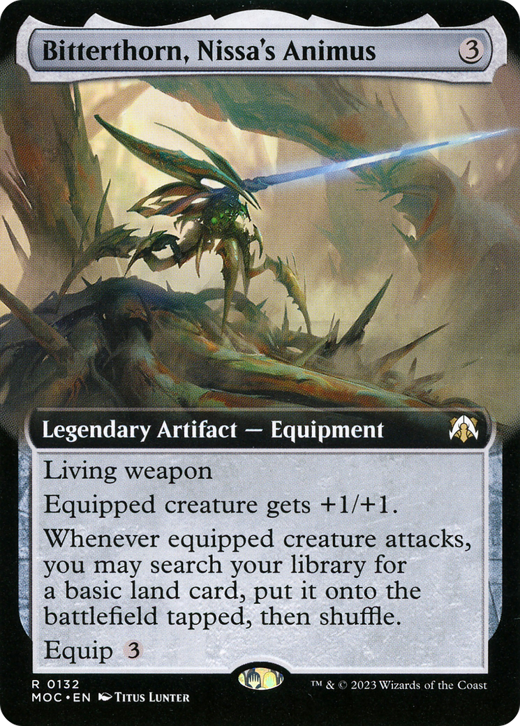 Bitterthorn, Nissa's Animus (Extended Art) (MOC-132) - March of the Machine Commander - Magic The Gathering
