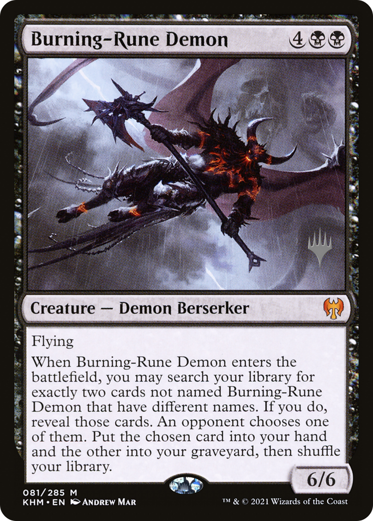 Burning-Rune Demon (PPKHM-081) - Kaldheim Promos - Magic The Gathering
