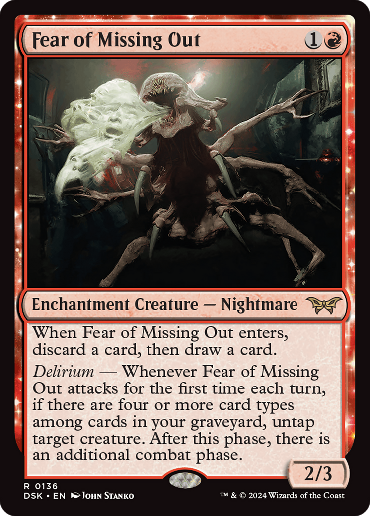FOIL Fear of Missing Out (DSK-136) - Duskmourn: House of Horror - Magic The Gathering