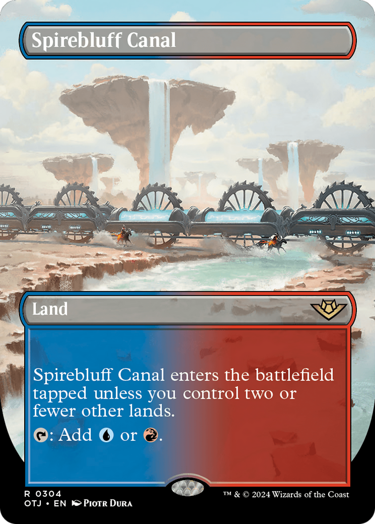 Spirebluff Canal (Borderless) (OTJ-304) - Outlaws of Thunder Junction - Magic The Gathering
