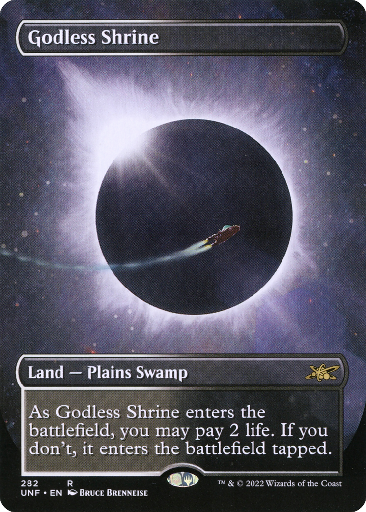 FOIL Godless Shrine (Borderless) (UNF-282) - Unfinity - Magic The Gathering