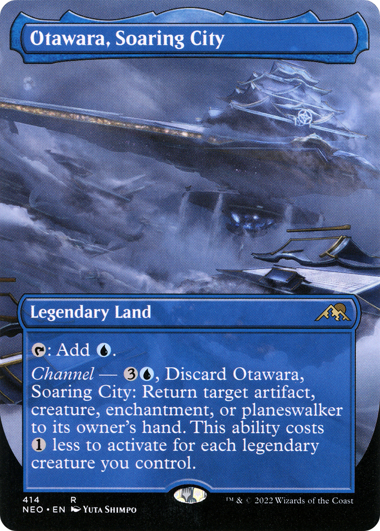 FOIL Otawara, Soaring City (Borderless) (NEO-414) - Kamigawa: Neon Dynasty - Magic The Gathering