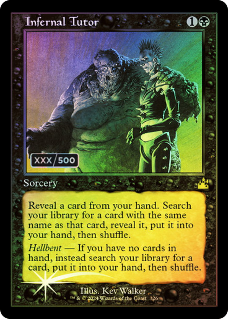 FOIL Infernal Tutor (Retro Frame) (Serial Numbered) (RVR-326) - Ravnica Remastered - Magic The Gathering
