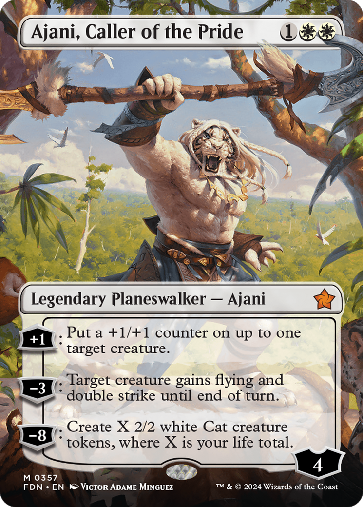 Ajani, Caller of the Pride (FDN-357) - Foundations (Borderless) - Magic The Gathering