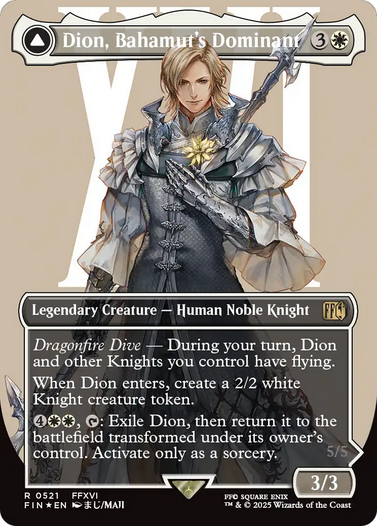 FOIL Dion, Bahamut's Dominant // Bahamut, Warden of Light (FIN-521) - FINAL FANTASY - Magic The Gathering