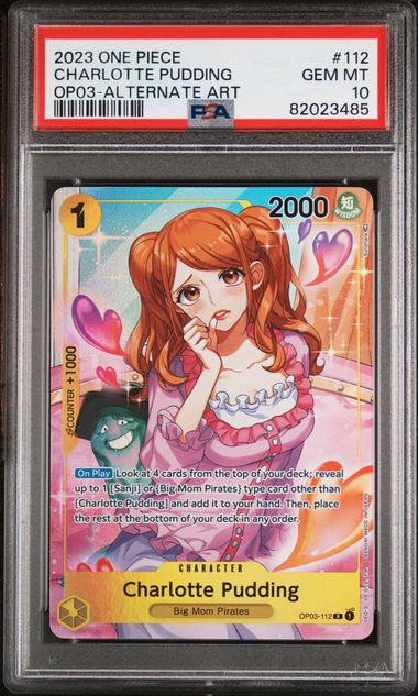 CHARLOTTE PUDDING #112 2023 OP03-ALTERNATE ART PSA 10