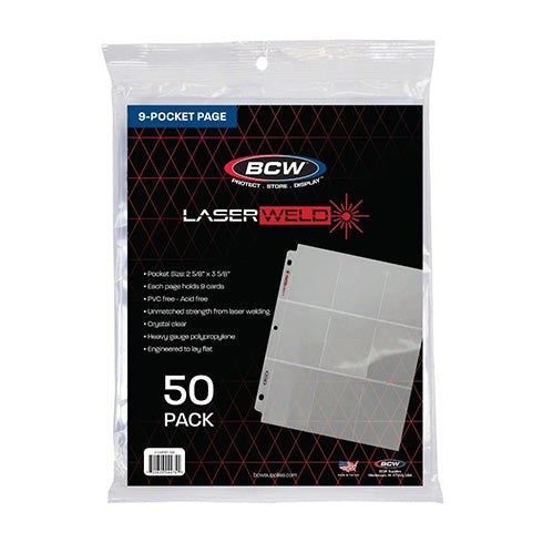 BCW LaserWeld 9-Pocket Pages 50ct Pack