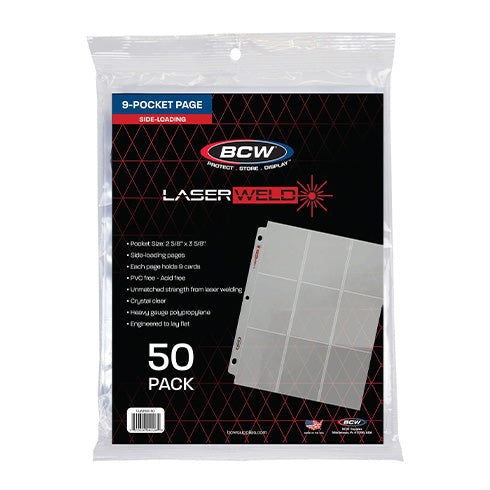 BCW LaserWeld 9-Pocket Pages Side Loading 50ct Pack
