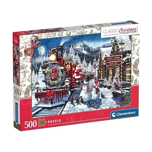 Clementoni Train Station With Santa 500 Piece Puzzle