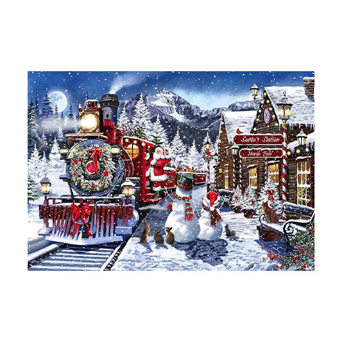 Clementoni Train Station With Santa 500 Piece Puzzle
