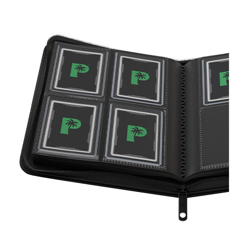 Collector's Series 4 Pocket TOP LOADER Zip Binder - CLEAR - Black