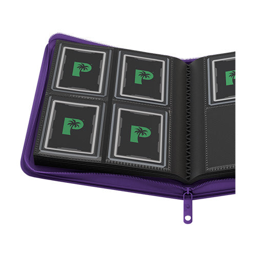 Collector's Series 4 Pocket TOP LOADER Zip Binder - CLEAR - Purple
