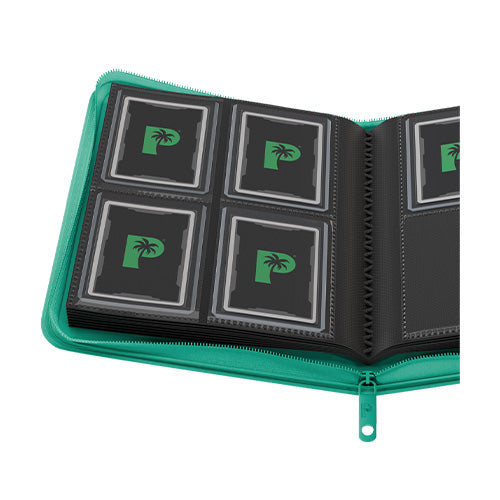 Collector's Series 4 Pocket TOP LOADER Zip Binder - CLEAR - Turquoise