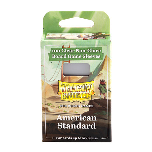 Dragon Shield Board Game Sleeves - Clear Non-Glare - American Standard 57x89mm 100ct