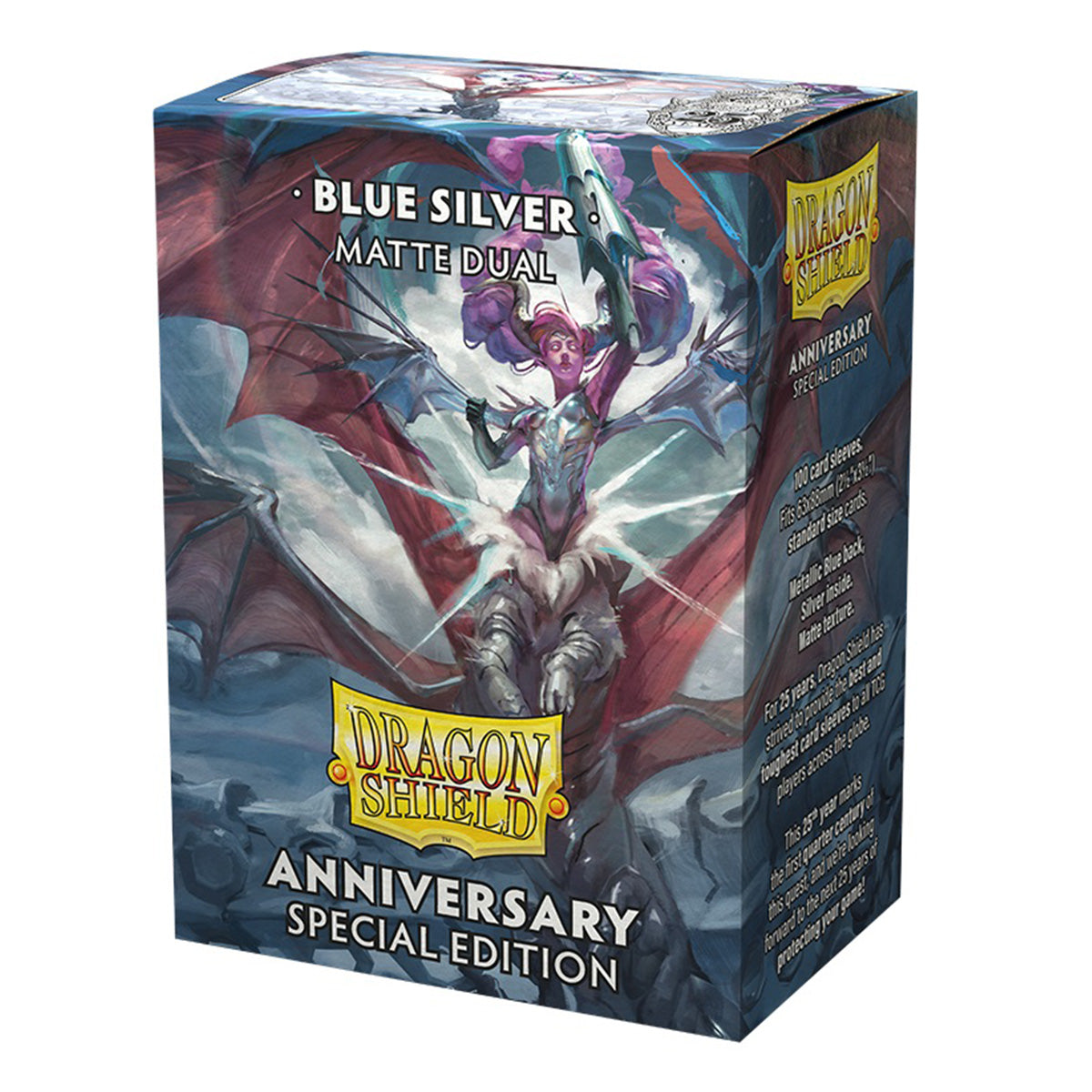 Dragon Shield Sleeves Matte Dual Anniversary Special Edition Blue Silver 100ct