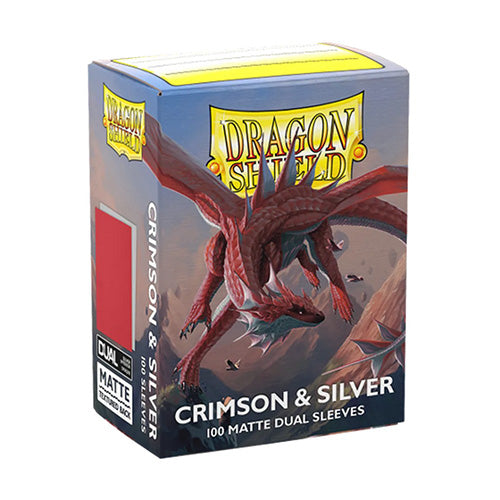 Dragon Shield Standard 100ct Dual Matte Crimson/Silver Sleeves 63x88mm