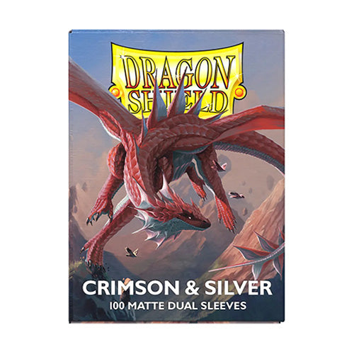 Dragon Shield Standard 100ct Dual Matte Crimson/Silver Sleeves 63x88mm