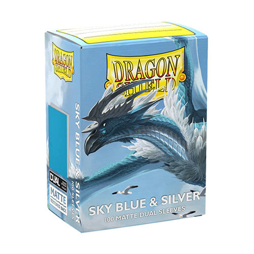 Dragon Shield Standard 100ct Dual Matte Sky Blue/Silver Sleeves 63x88mm