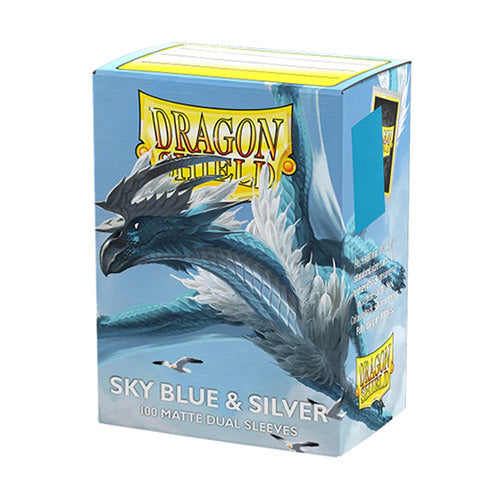 Dragon Shield Standard 100ct Dual Matte Sky Blue/Silver Sleeves 63x88mm