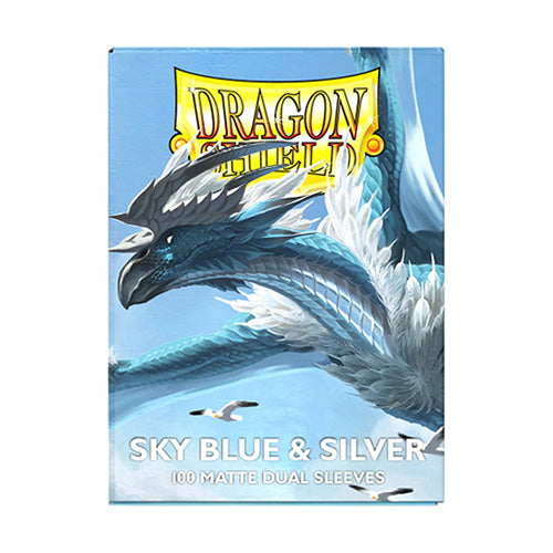 Dragon Shield Standard 100ct Dual Matte Sky Blue/Silver Sleeves 63x88mm