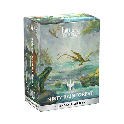 Dragon Shield Standard 100ct Matte Dual Art Magic MTG Landfall Series Misty Rainforest Sleeves