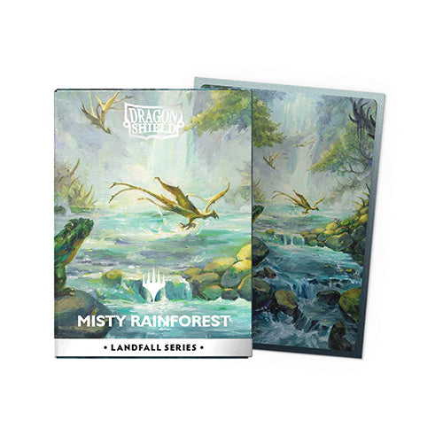 Dragon Shield Standard 100ct Matte Dual Art Magic MTG Landfall Series Misty Rainforest Sleeves