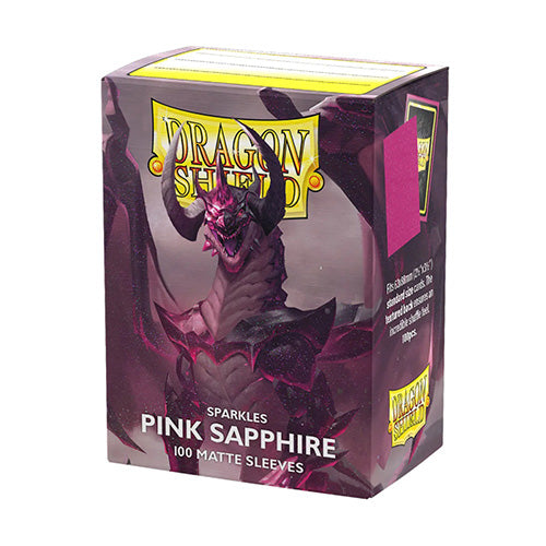 Dragon Shield Standard 100ct Matte Sparkles Pink Sapphire Blue Sleeves 63x88mm