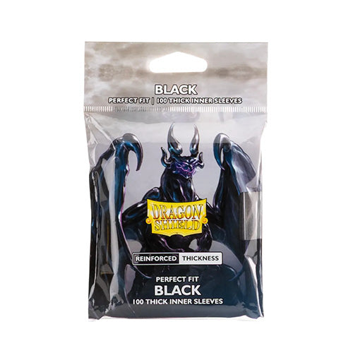 Dragon Shield Standard 100ct Perfect Fit Thick Black Inner Sleeves