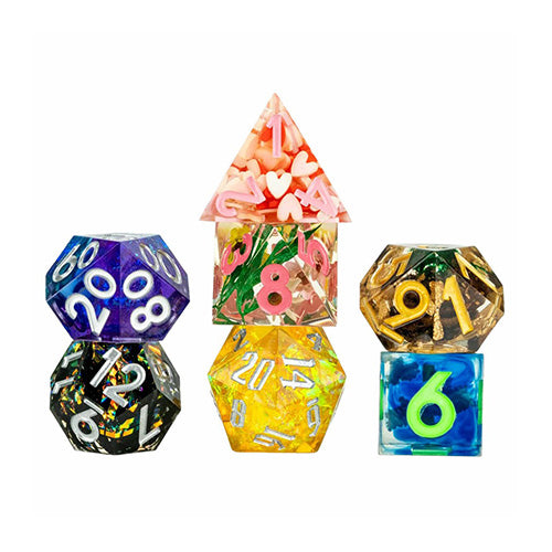 Fanroll Mystery Misfit Sharp Edge Resin Polyhedral Dice Set Blind Box