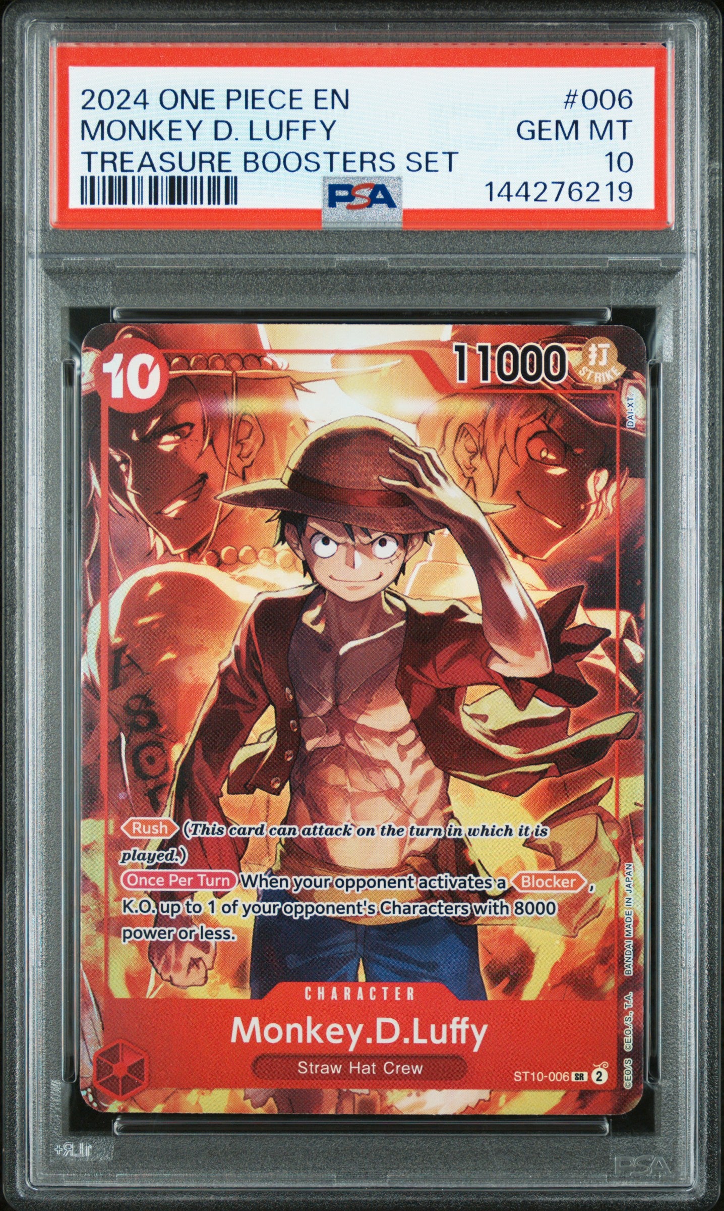 MONKEY D. LUFFY (TREASURE BOOSTERS SET) #6 2024 PSA 10