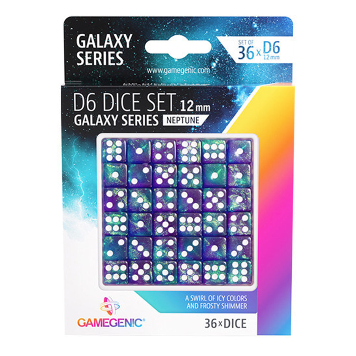 Gamegenic Galaxy Series - Neptune - D6 Dice Set 12 mm (36 pcs)