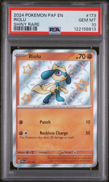 RIOLU #173 2024 PAF SHINY RARE PSA 10