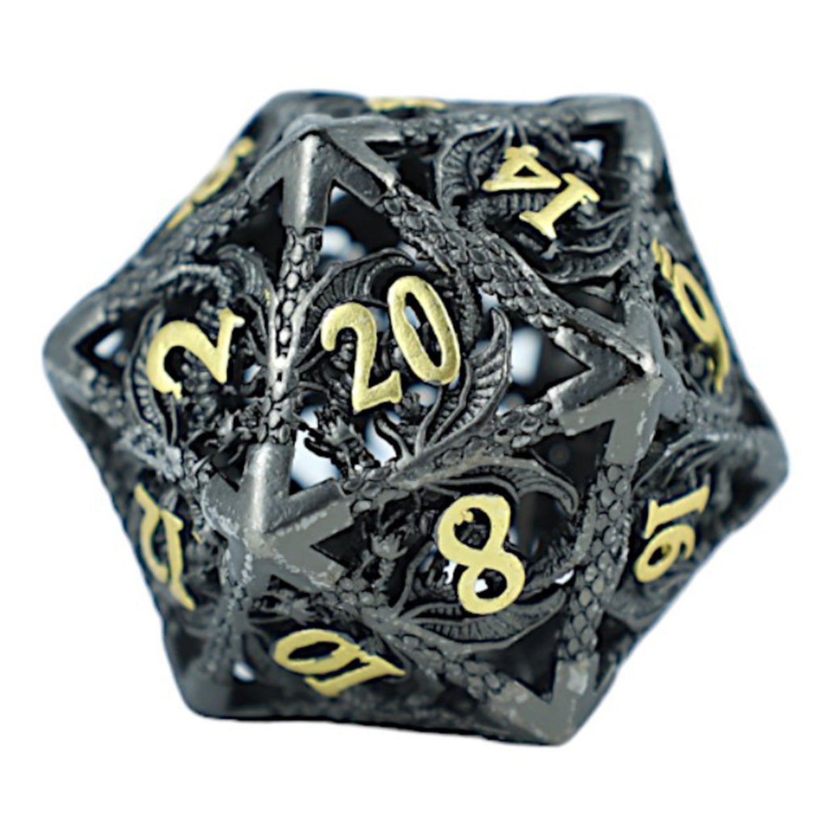LPG Dice RPG Set Hollow Dragon - Black and Gold