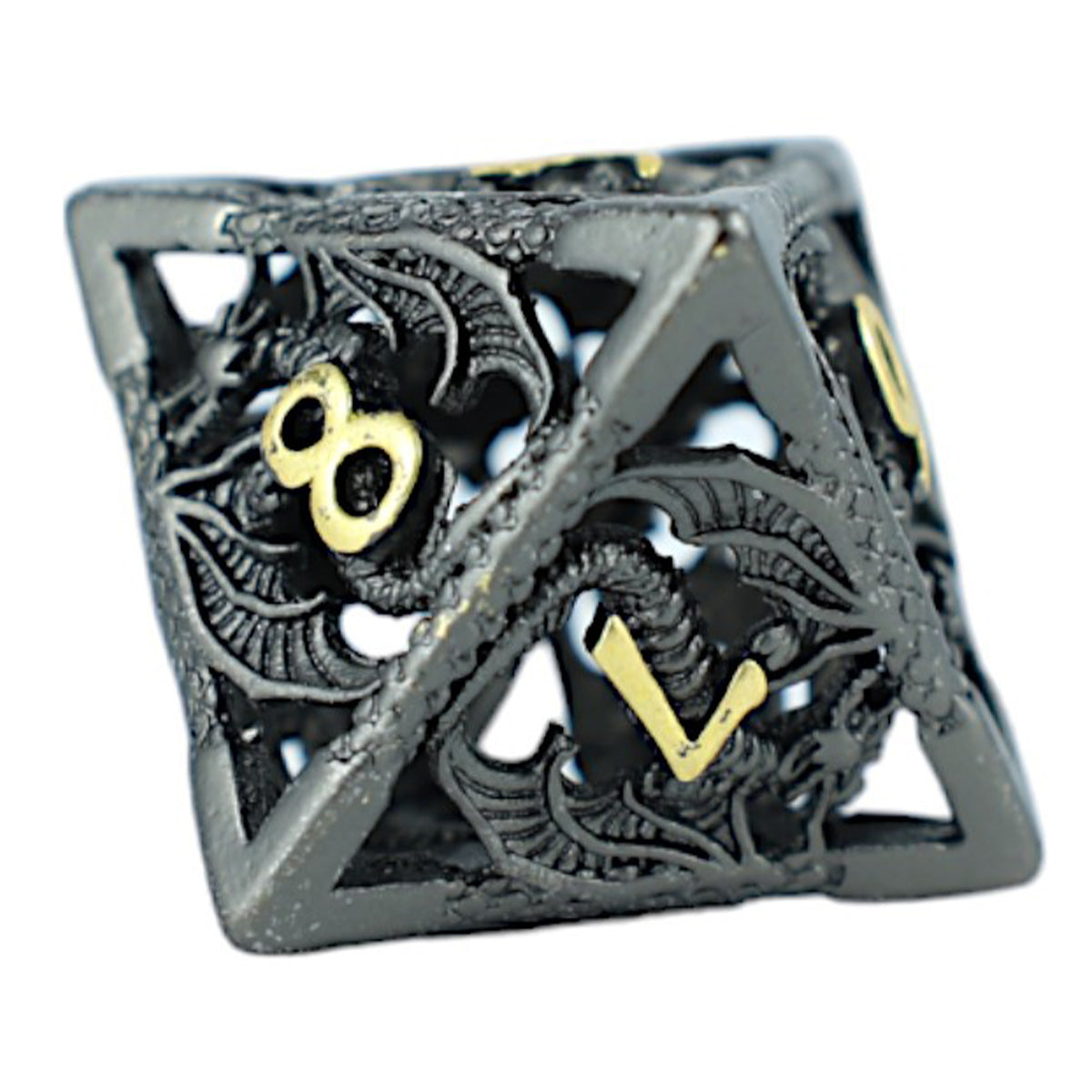 LPG Dice RPG Set Hollow Dragon - Black and Gold