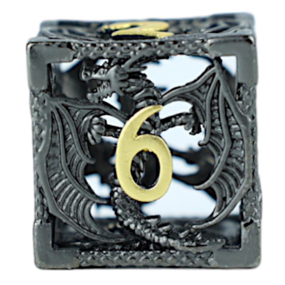 LPG Dice RPG Set Hollow Dragon - Black and Gold